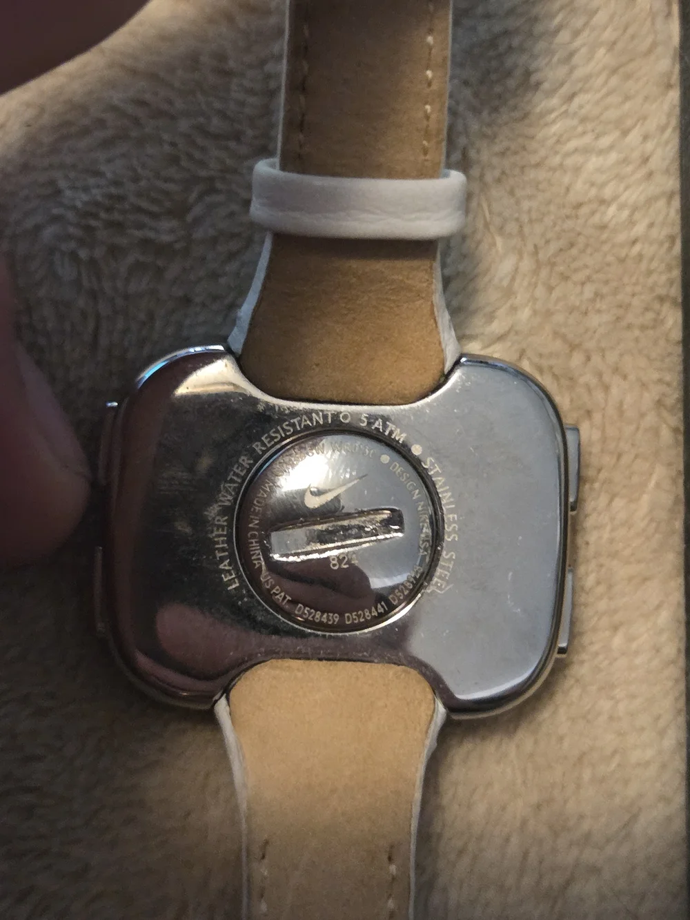 Nike Imara Keeva Digital Watch White Leather Baseball Stitch Strap New Battery
